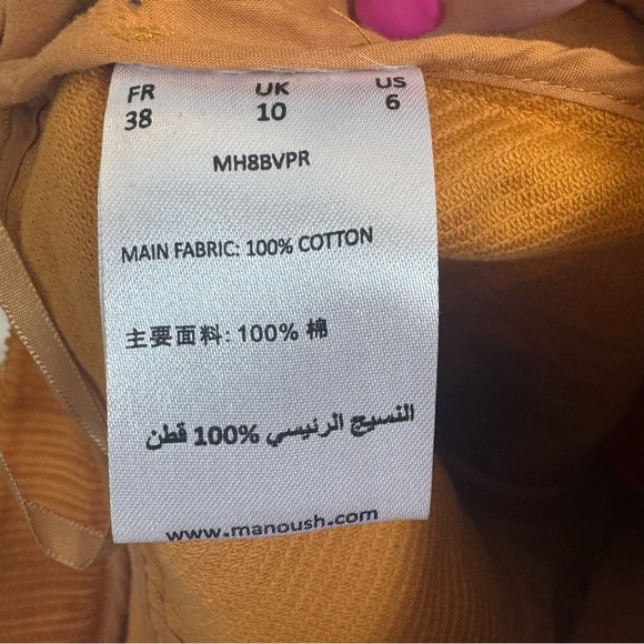 Manoush Paris Saffron Burnt Orange Corduroy Wide Leg Pants US 6 - Picture 10 of 11